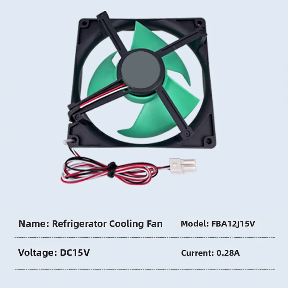 Refrigerator Cooling System Evaporator Fan Motor DC15V Replacement Compatible with FBA12J15V Heat Sink Fan Applications