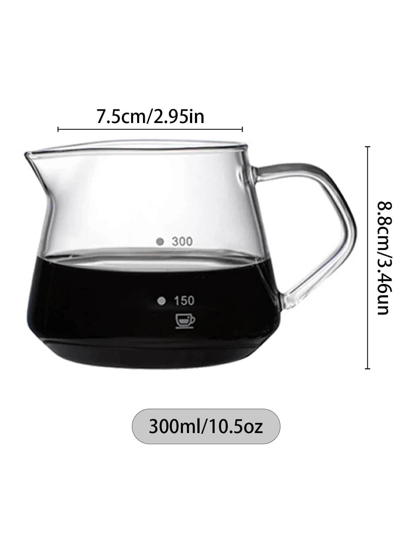 punana Kaffeemaschinen-Set zum Übergießen, Glaskaraffe, Kaffee mit Glas-Kaffeefilter, Tropfkaffeemaschinen-Set für Zuhause oder Büro, 600 ml, 300 ml 8