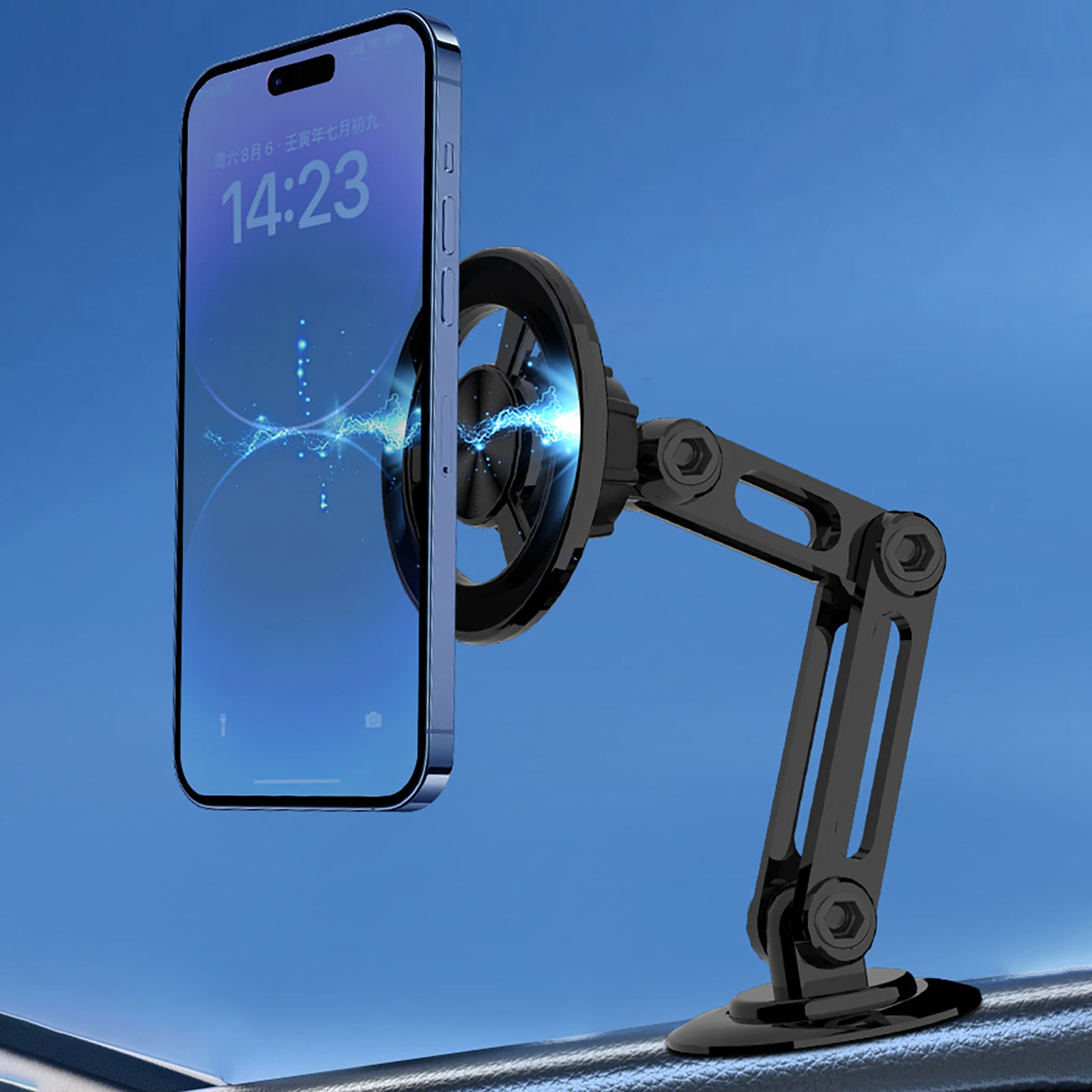 Soporte de teléfono magnético Universal para coche, accesorio telescópico de 360 grados para iPhone 14, 13, 12, 11