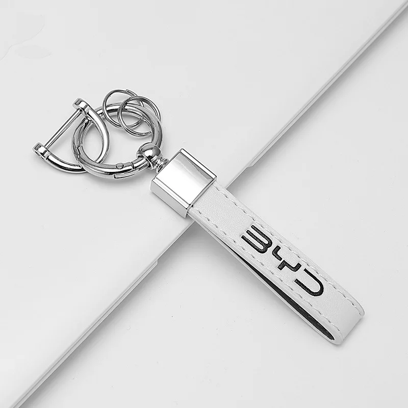 جديد الرجال النساء الفاخرة جلد الغزال المفاتيح شعار BYD Keyrings ل BYD تانغ هان DM Atto 3 ختم دولفين سيارة المفاتيح اكسسوارات #5