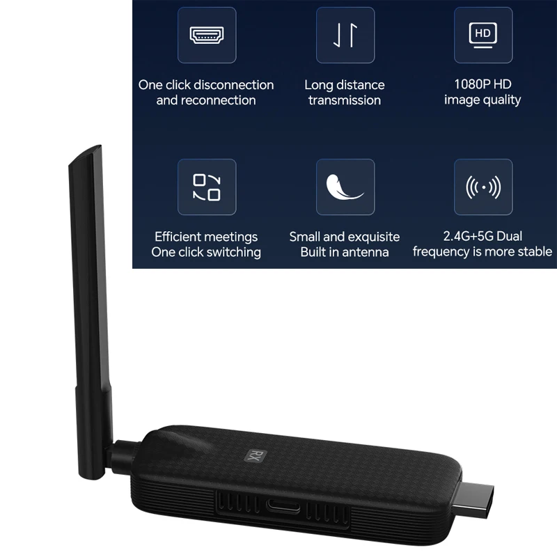 Screen changer Wireless HD Transmitter Receiver Screen Mirroring Receiver Extension Display Miracast Airplay Dual band 2.4G 5G