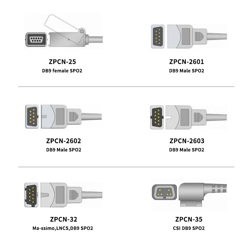 Popular  Oxygen spo2 connector for DB9 nelcor ma-simo CSI male female short cable sensors