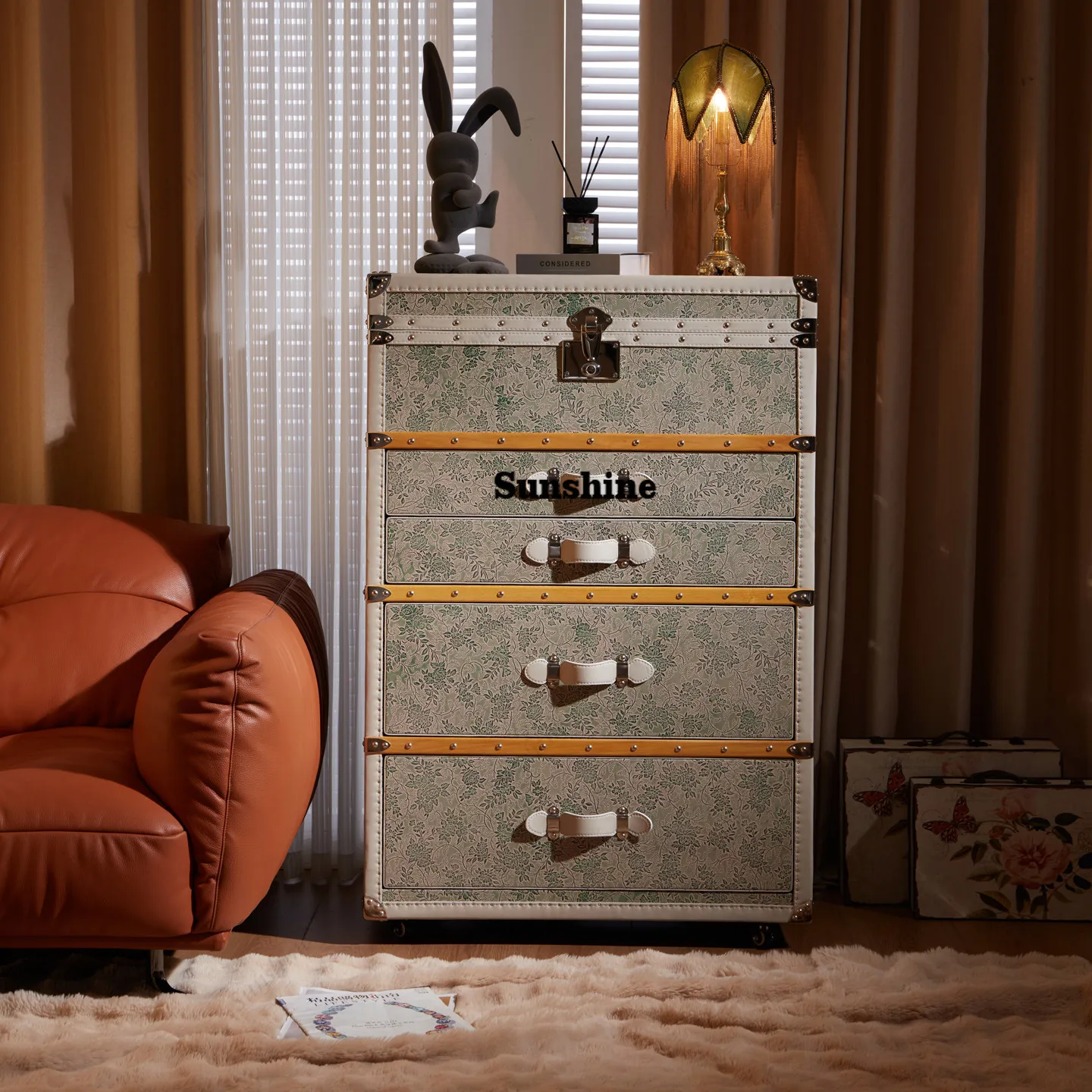

Italian light luxury chest of drawers, bedroom, cabinet light luxury, home floor jewelry cabinet