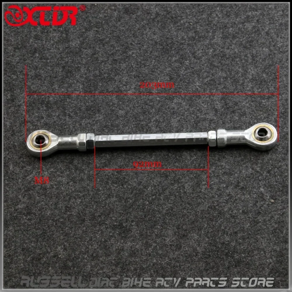 52mm 92mm ~ 220mm Steering Ball Go kart Tie Turn Rod Joint  8mm hole For  Gokart Hotrod Project Buggy