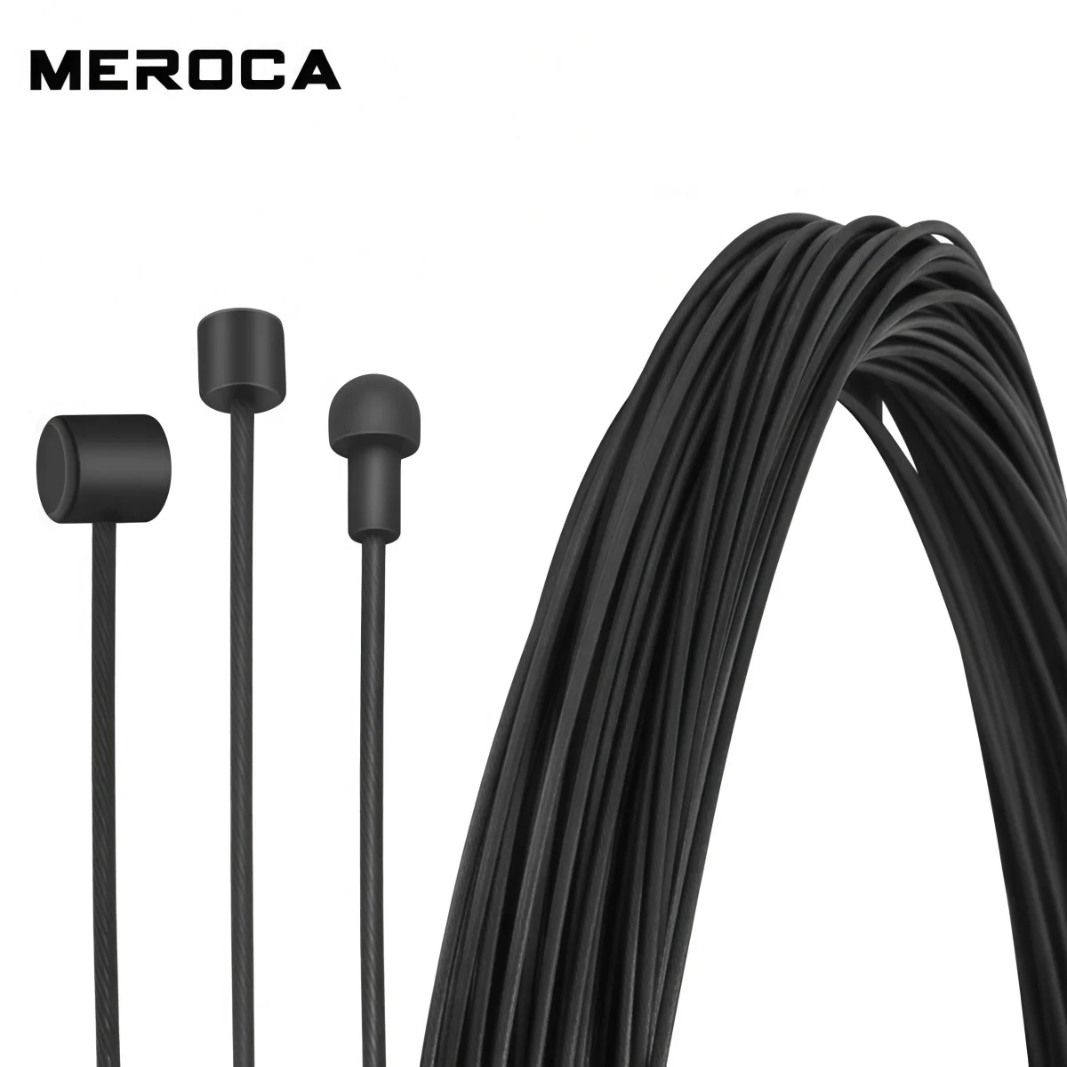 MEROCA Polished Stainless Steel Brake & Shift Cable 1550 / 2100 MM (Teflon Coated) - For MTB / Road Bike (Front / Rear Included)