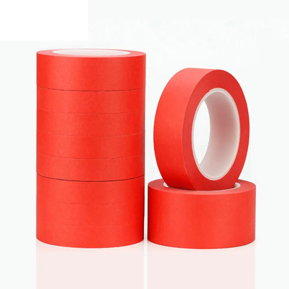 Red Non-residue Automotive Spray Paint PET Tape High-viscosity Masking Tape Heat Resistant