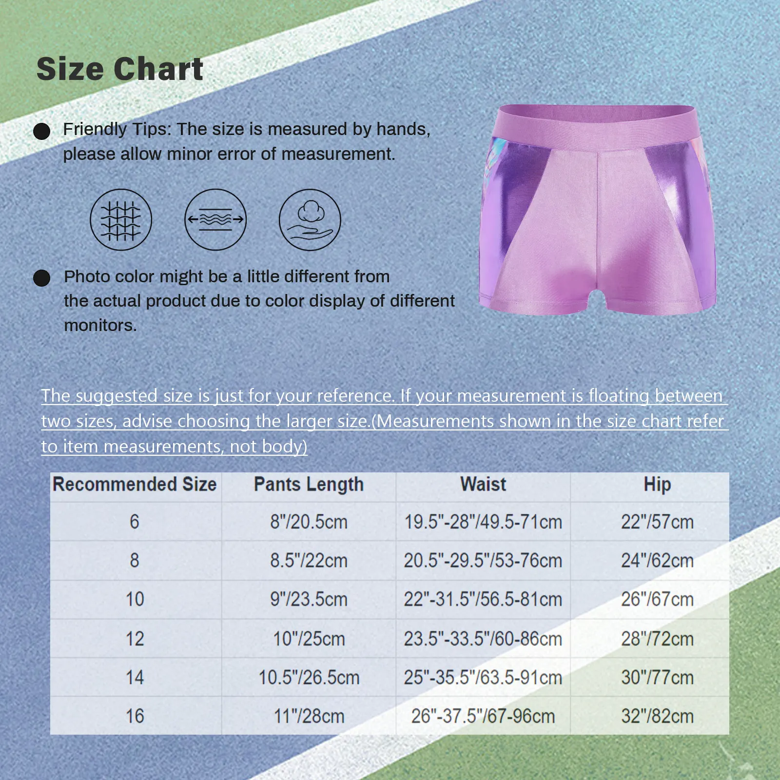 أزياء الأطفال الفتيات مطاطا حزام معدني مطبوعة المرقعة السراويل الرياضية للرياضة اليوغا الجمباز الشكل التزلج الرقص