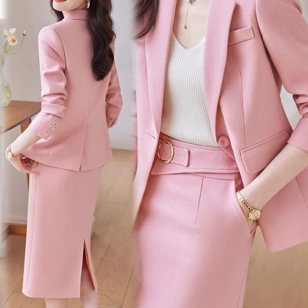 Winter Formal Outfits for Women, Blazer and Skirts Suit, High End Fabric Quality Office Uniform ,Jacket and Skirts 2-Piece Set