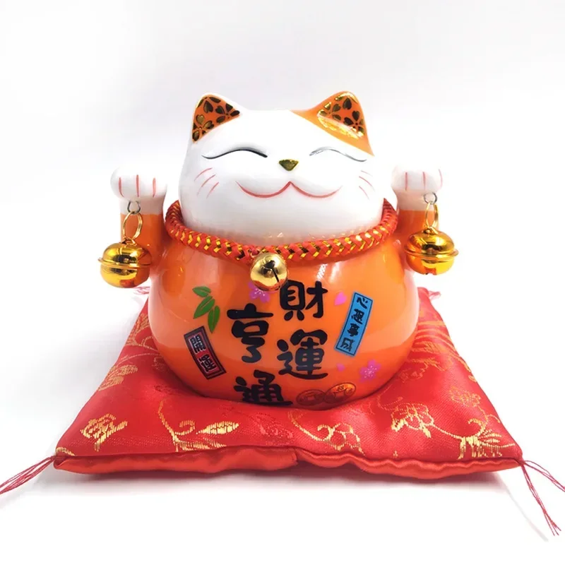 4.5 inch Maneki Neko Porcelain Lucky Cat Home Decor Ornaments Fortune Cat Money Box Fengshui Craft 6 Colors