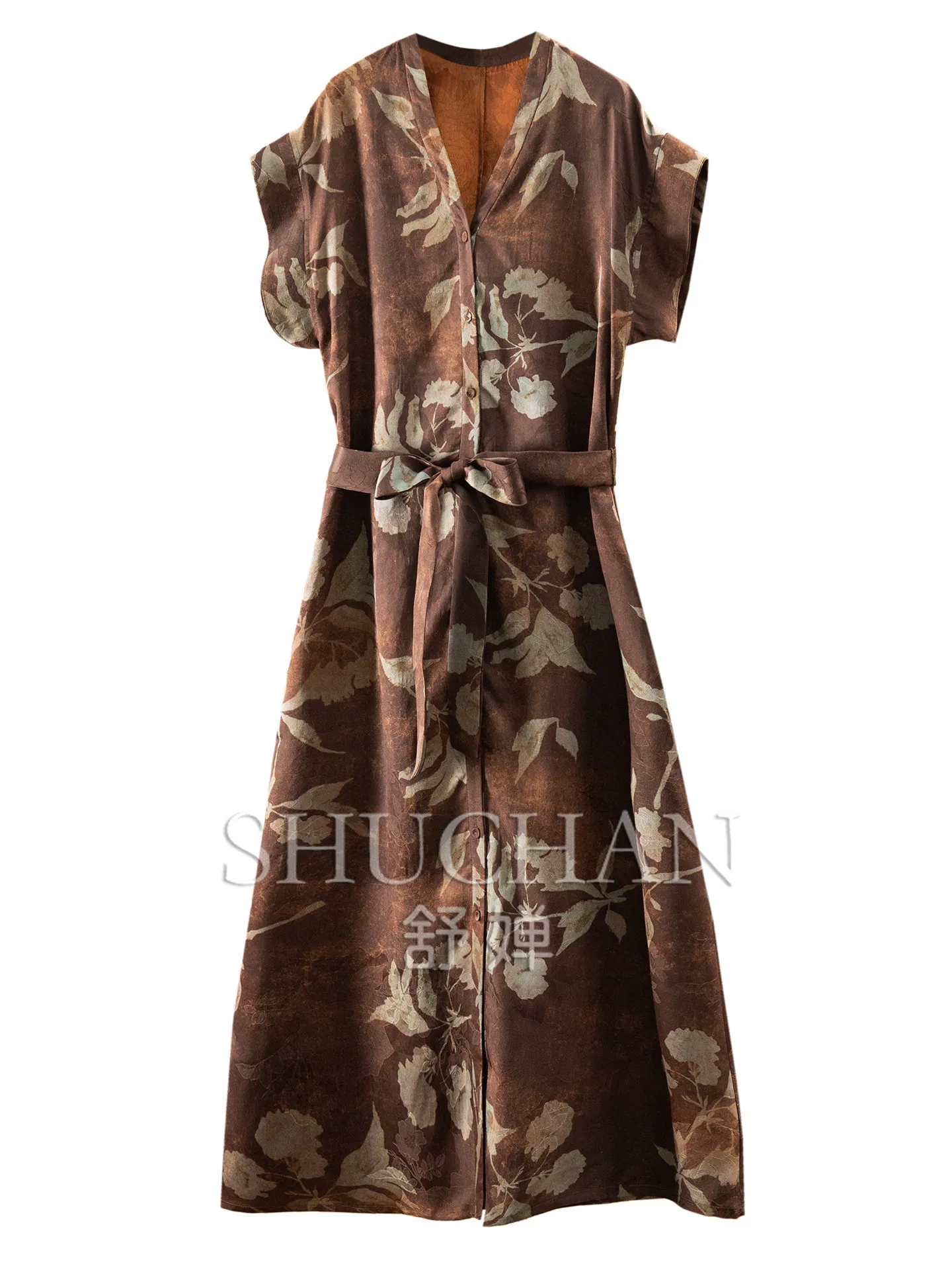 French Luxury Dresses Not Afraid of The Years Calmly Yayun Silk Fragrant Cloud Yarn Jacquard Dill Dress Women 50G9