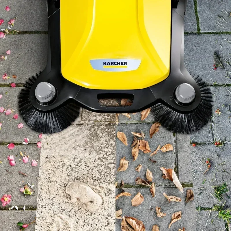 DD2Kärcher-S6 Twin Walk-Behind Outdoor Hand Push Floor Sweeper 10 Gallon Capacity-33.9 "Sweeping Width-Sweeps up to 32,300 ft²/H