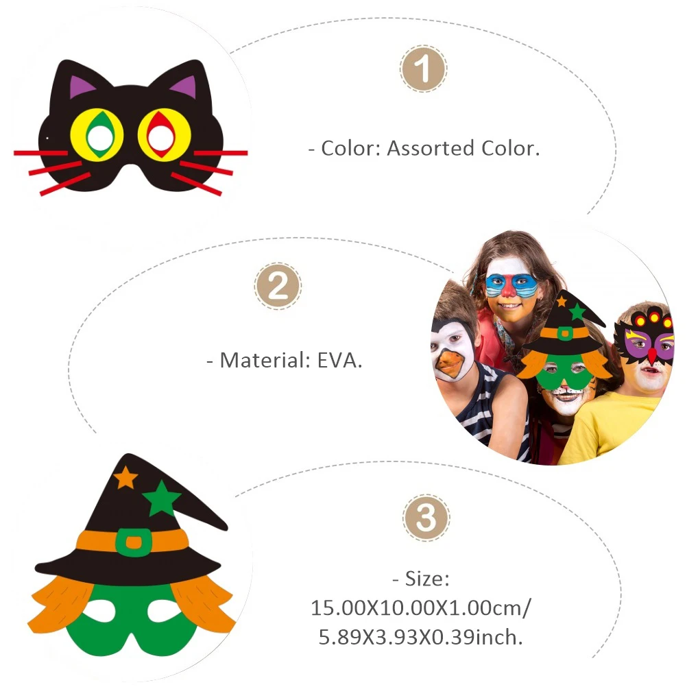 

4 Sets The Mask DIY Animal Design Halloween EVA Masks Props Creative Kids Child