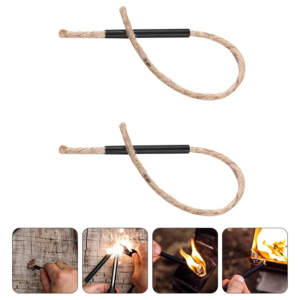 4 ชุด Camping Cords Wick ช่วยชีวิตเชือกกันน้ํา Fire Starter