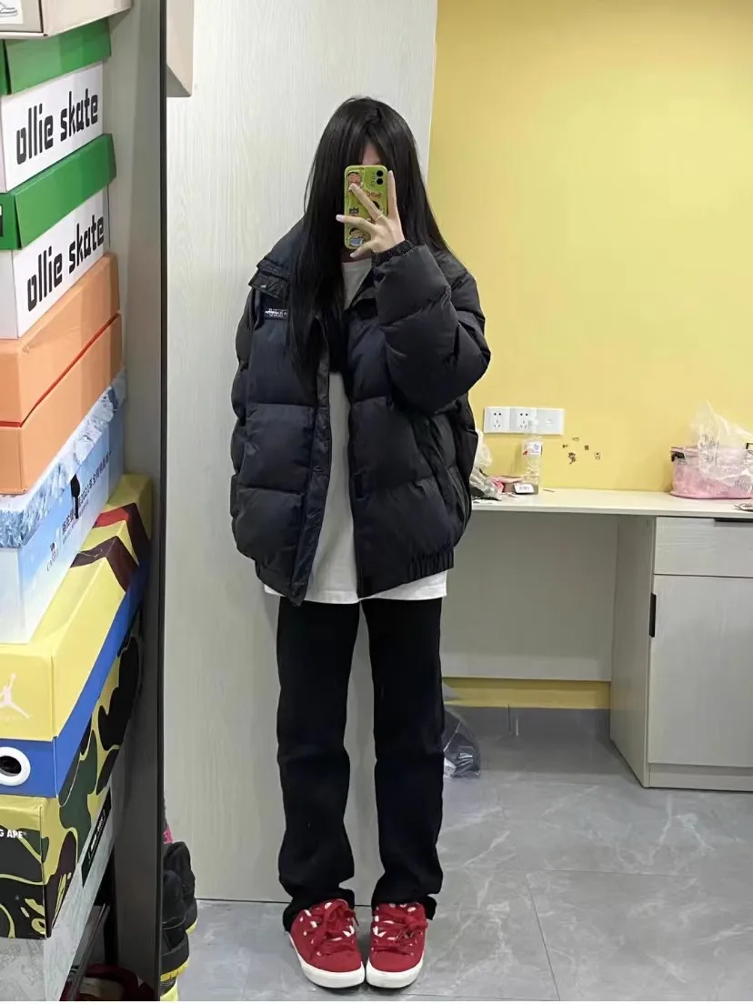 Winter Oversize Thiened Down Katoen Jaet Dames Brood Sle Jas Koreaanse Loose Fit Lange Sve Ritssluiting Polyester F...