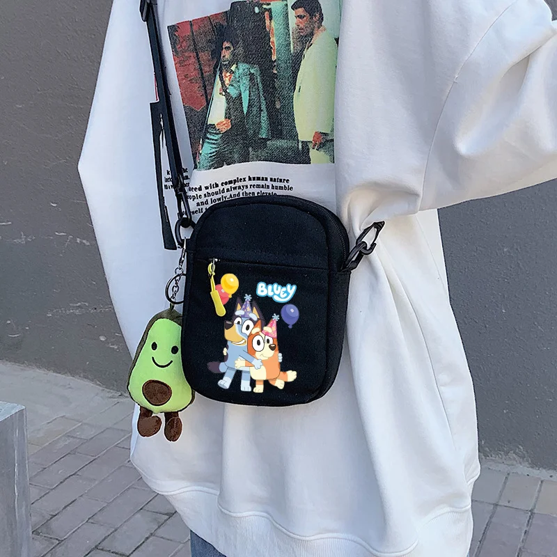 Bluey Bingo Shoulder Bag Versatile Men Women Mobile Phone Satchel Cartoon Anime Crossbody Bags Casual Outdoors Climb Purse Gifts