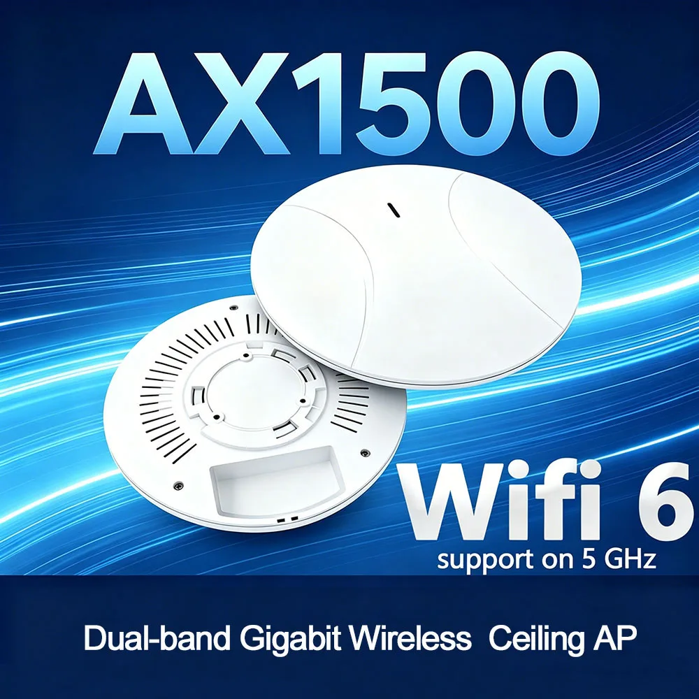 WiFi 6 1500M Wireless AP Dual-band Ceiling AP Standard POE WIFI Extender 5G Repeater Gigabit Wireless AP Router Signal Booster