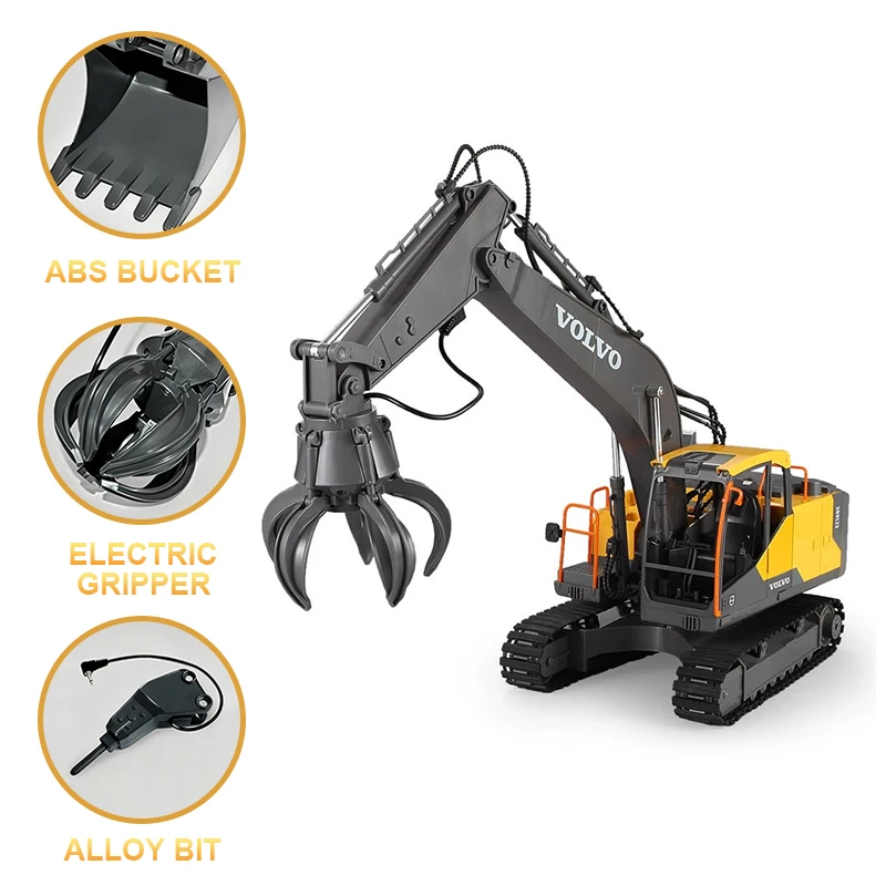Dubbele E E568 RC Graafmachine 17 Kanaals 1:16 3 IN 1 RC Techniek Auto Afstandsbediening Rupsvrachtwagen Legering Graafmachine Kerstcadeau