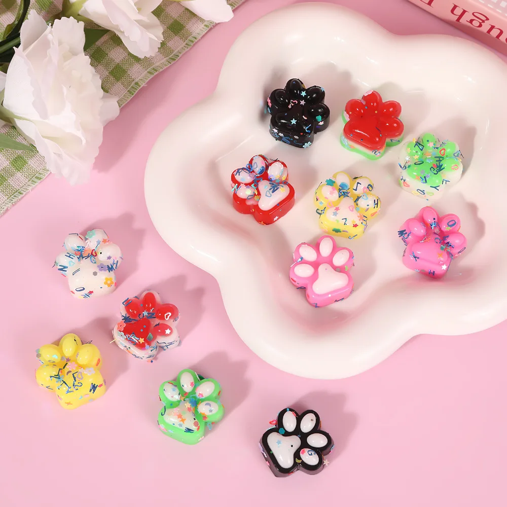 10Pcs Random Mini Cute Cat Claw Pinch Fun Colorful Fillers For Pressure Reduction Cartoon Style