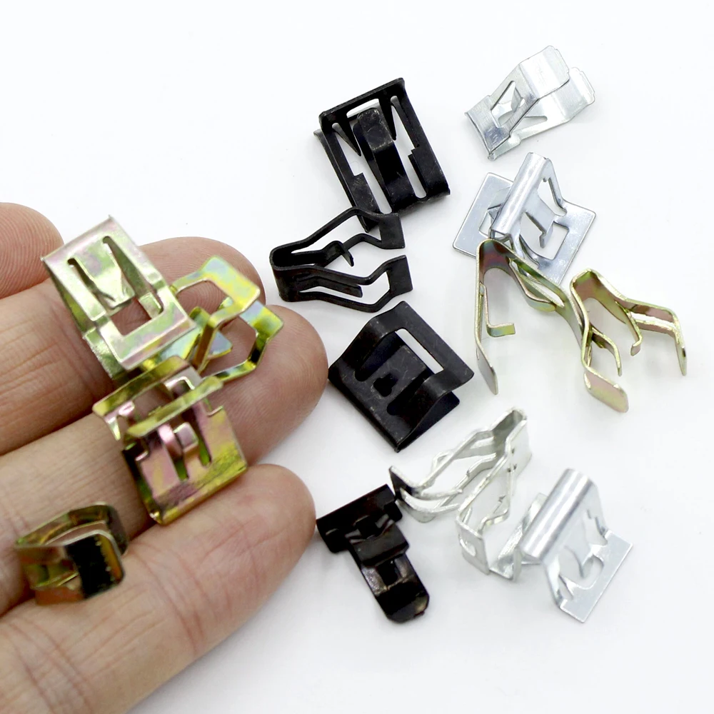 15 Kinds Models Metal Clips Fits Car Body Radios Dashboard DVD U-Type Retainers Instrument Trim Panel