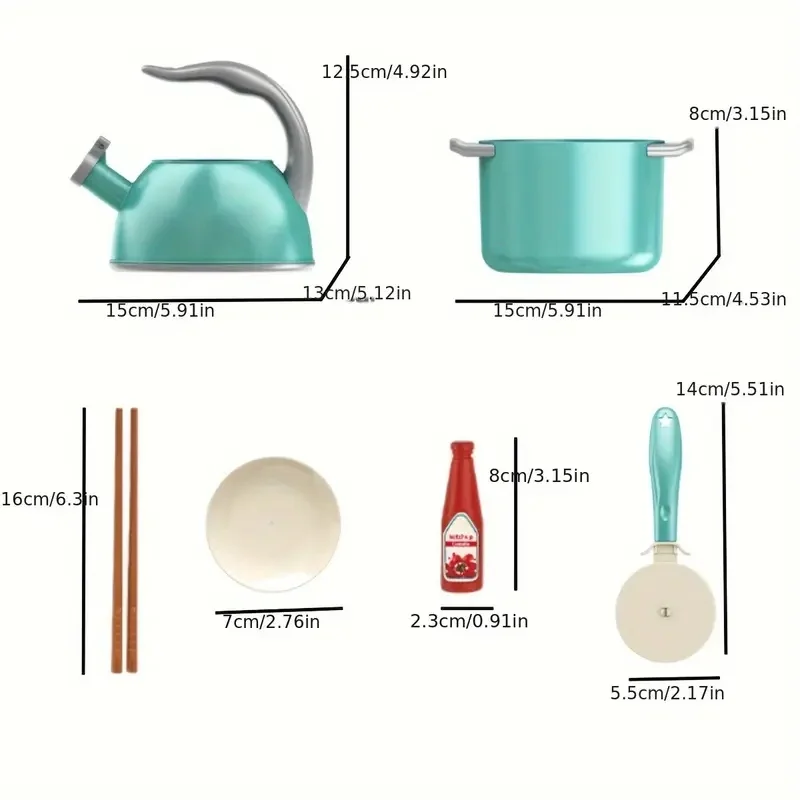 32pcs Children's Toys Play House Kitchen Toy Set, Pretend Cooking Toy Set Accessories with Pots, Cutlery, Food,Canned Vegetables