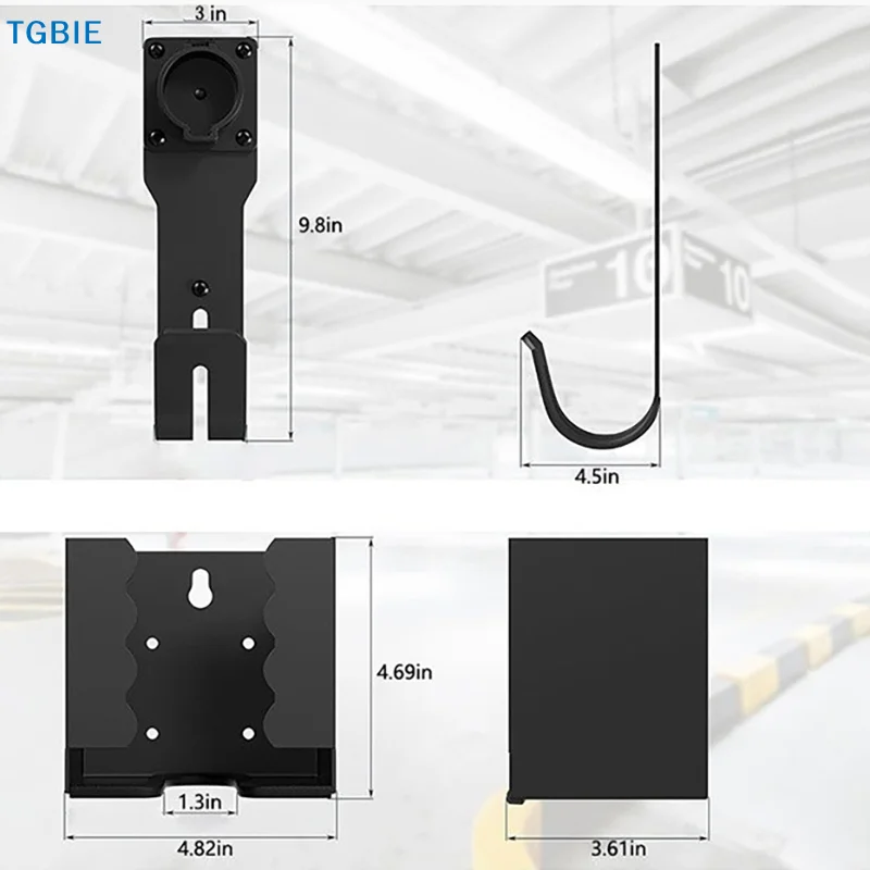 

[TL][TL]EV Charger Holder Wall Mount Kit EV Charger Holster Dock For SAE J1772 Connector J-Hook EV Charger Cable Holder