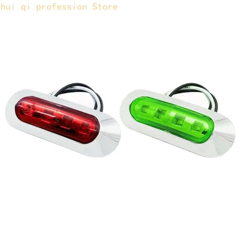 Red Green LED Marine Navigation Light 12V Waterproof Boat Warning Light For Yacht Ship Safety H8WE