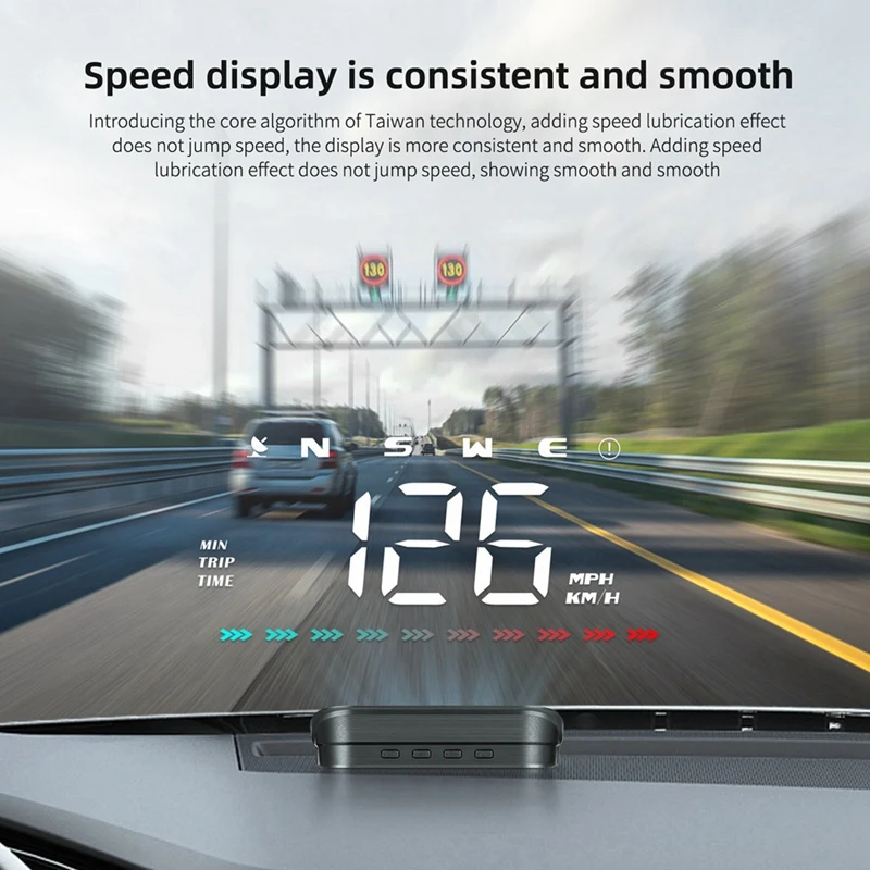 Car Heads Up Display, GPS Speedometer, Universal Car HUD With Speed MPH, Compass Direction, Overspeed Alarm HD Display