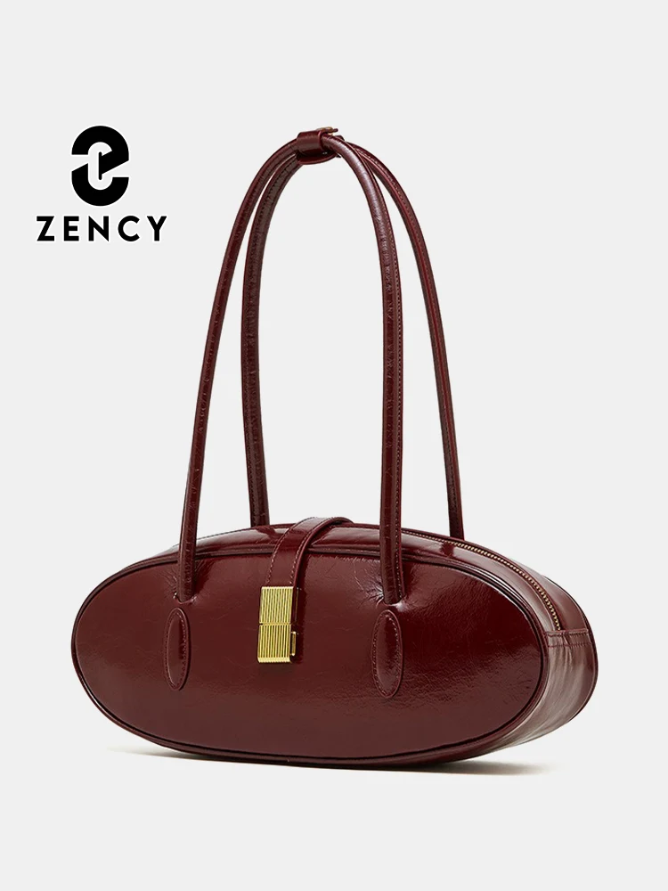 

Zency French Genuine Leather Women's Handbag Luxury UnderarmBag Large Capacity Fashion Shoulder Bolsa for Lover Wife Girlfriend