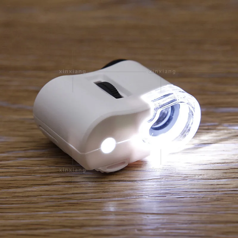60X LED جيب المحمولة عالية الوضوح صور المجهر تقييم المجوهرات المكبر العدسة المكبرة مع حامل الهاتف