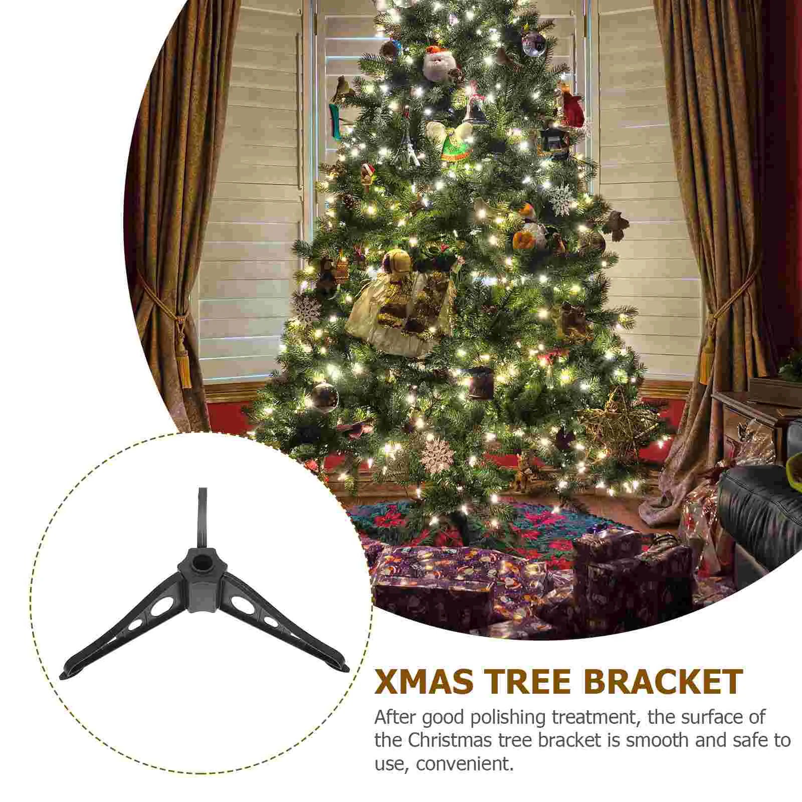 4 Pcs Christmas Tree Stand Rotating Pull-up Mini Bendable Artificial Home Xmas Rack Base Plastic Bracket Sturdy - Image 4