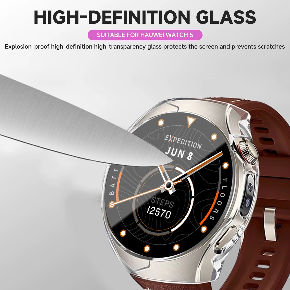 Для Huawei Watch 5, 42/46 мм, защитный корпус с экраном, защитная пленка из закаленного стекла, украшение для часов Huawei Watch 5