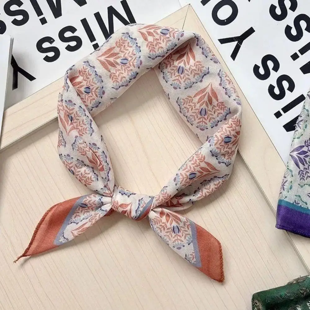 

Floral Print Kerchief Square Scarves Neck Scarves Headbands Neck Tied Scarf Neckerchief Scarf Neck Wrap Small Shawl Bandana Ins