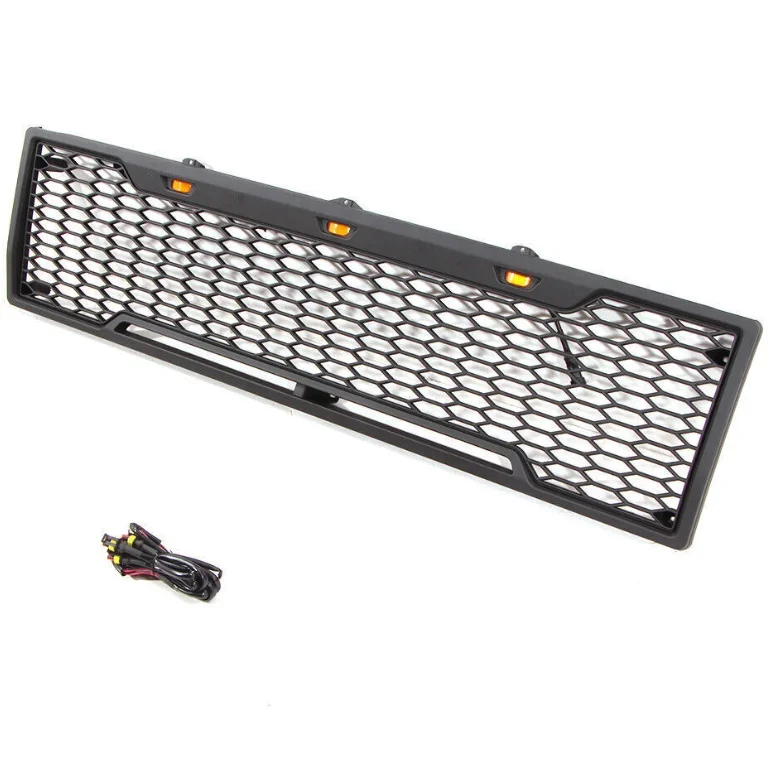 Gross Black Car Grille with Led Lights Offroad 4x4 Accessories Pickup Front Grill for F150 1980 - 1986