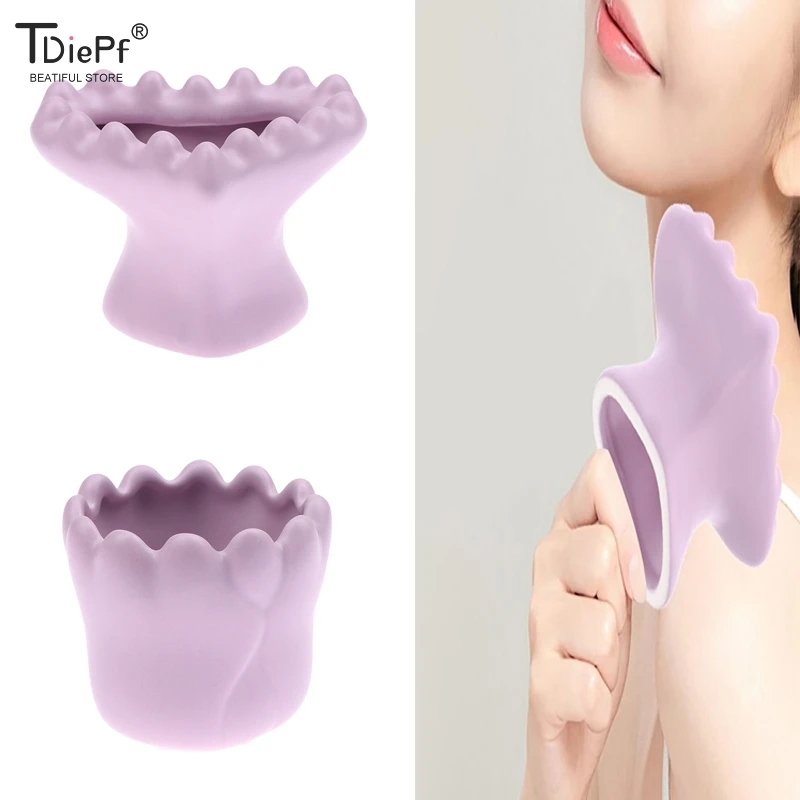 1PC Purple Three-Dimensional Love Gua Sha For Face Body Massage Tool Ceramic Guasha Board For Relief Massage Face Lift Massager