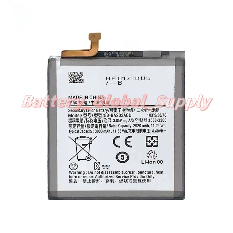 

For EB-BA202ABU A20E A202 A10E A102 A202F Battery 3.85V 3000mAh 1PCS New -