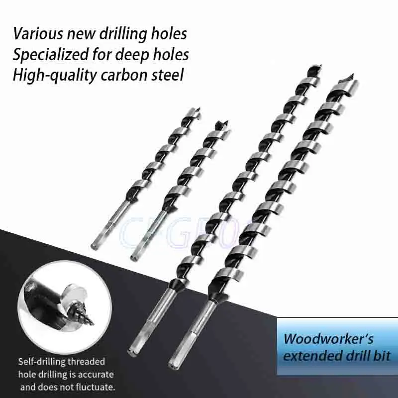

Extended Length Woodworking Auger Drill Bit, Hex Shank Twist Drill Bit for Wood, Door Lock Hole Opener, Wood Boring Tool
