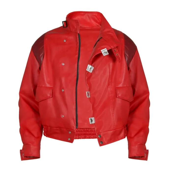 Anime AKIRA Shotaro Kaneda Cosplay Costume Akira No.28 Artificial Red PU Motorcycle Uniform Halloween Fancy Cosplay Clothing view 6