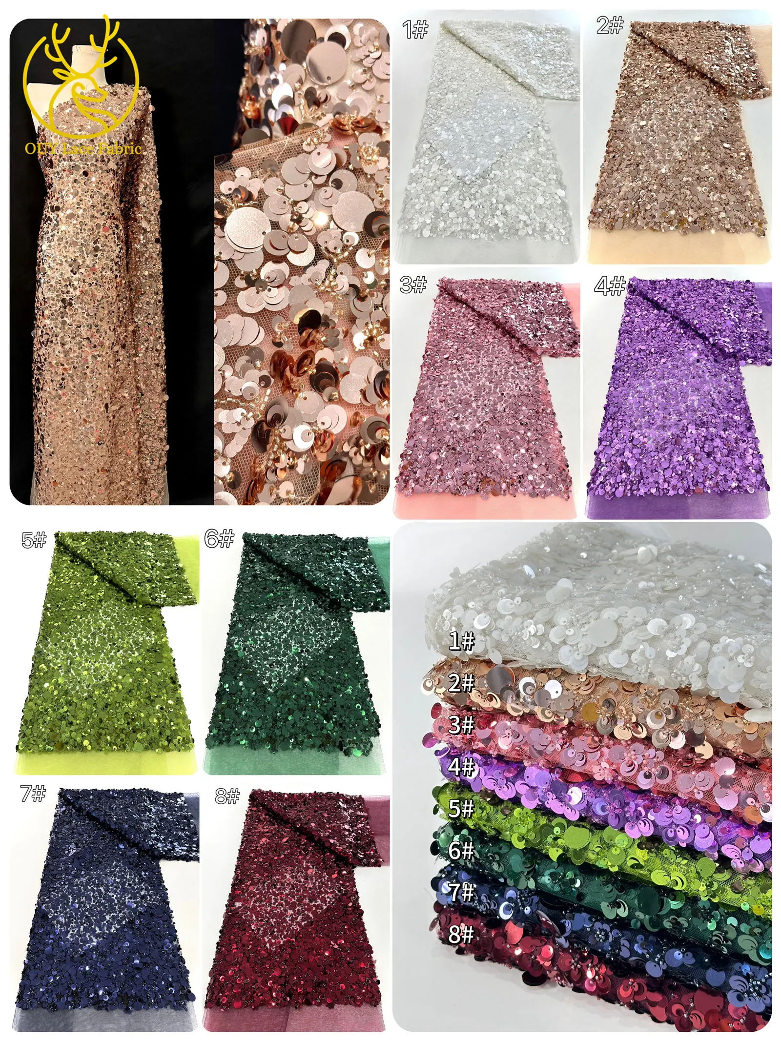 高級アフリカスパンコールメッシュレース生地 2025 高品質フレンチナイジェリア新郎チュールレース生地女性のパーティードレスに適しています