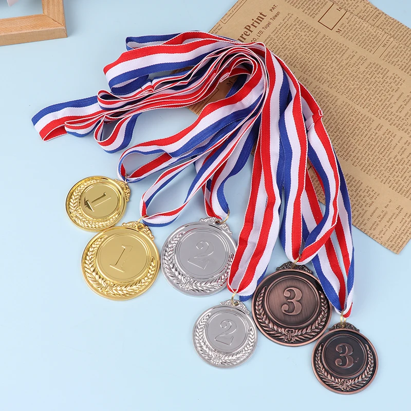 50/63MM Gold Silver Bronze Metal Award Medals Winner Reward Football Competition Prizes For Sports Academics Encourage Badge