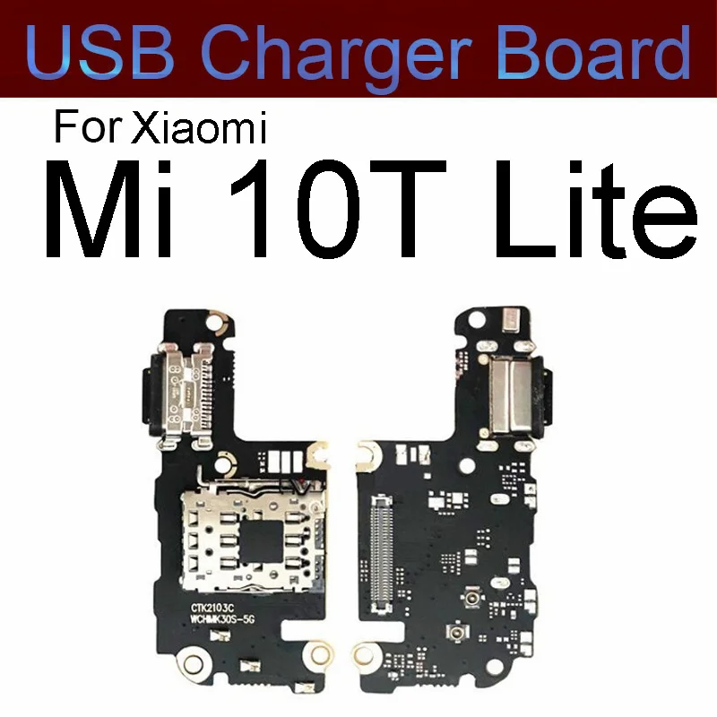 For Xiaomi Mi 10T 10T Pro 10T 10 Lite USB Charger Port Jack Board & Microphone Mic Module & Sim Card Flex Cable Repair Parts IC