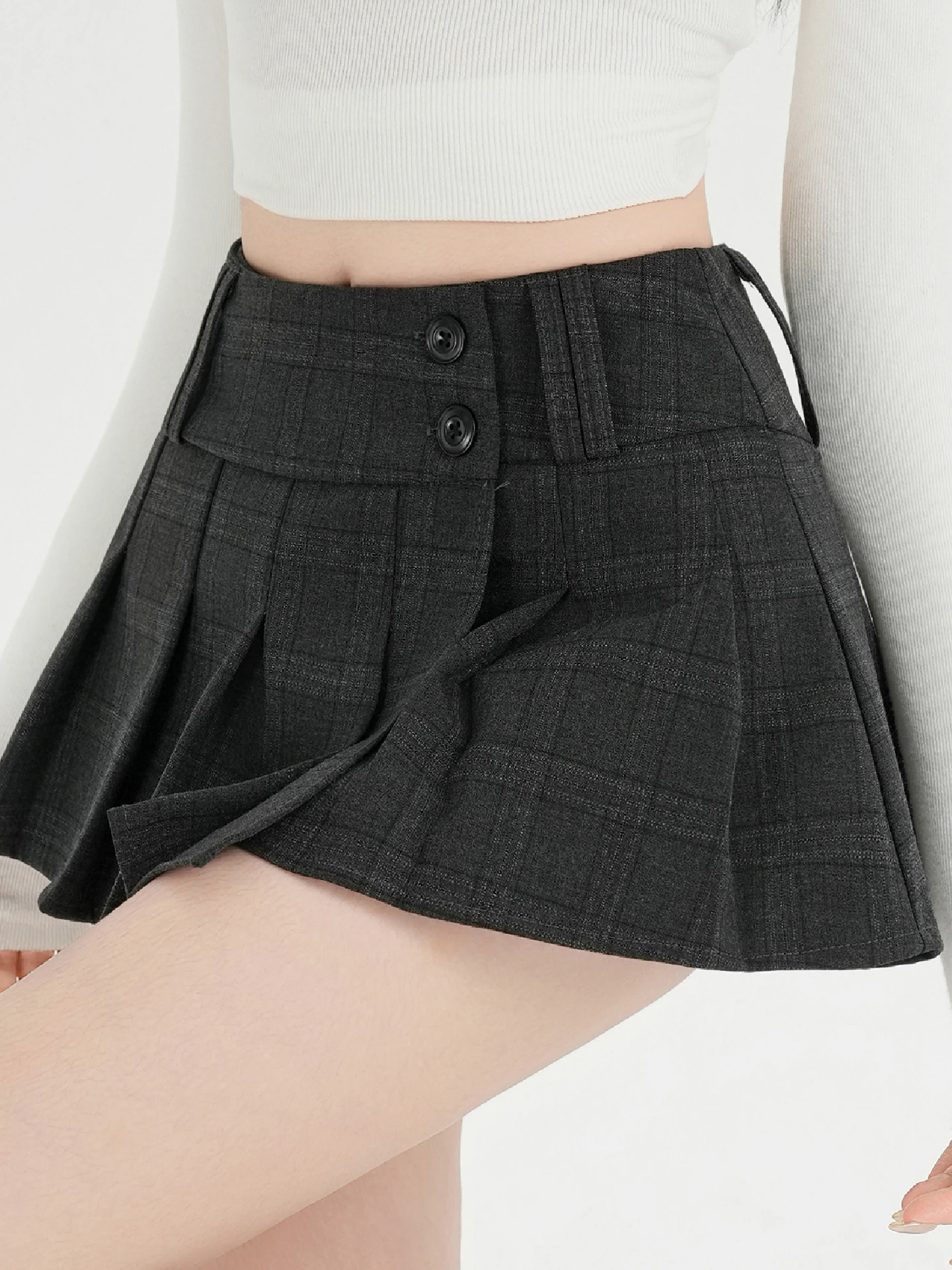 

Ретро юбка А-силуэта в клетку с завышенной талией для женщин, весна-лето, новая коллекция, в стиле JK, мягкая и удобная, корейская версия