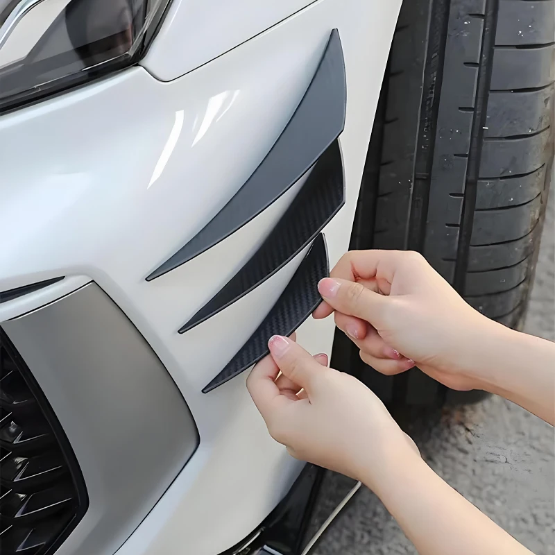 6pcs Universal Front Bumper Lip Decoration Diffuser Splitter Fins Body Spoiler Canards Valence Chin Car Tuning Canard