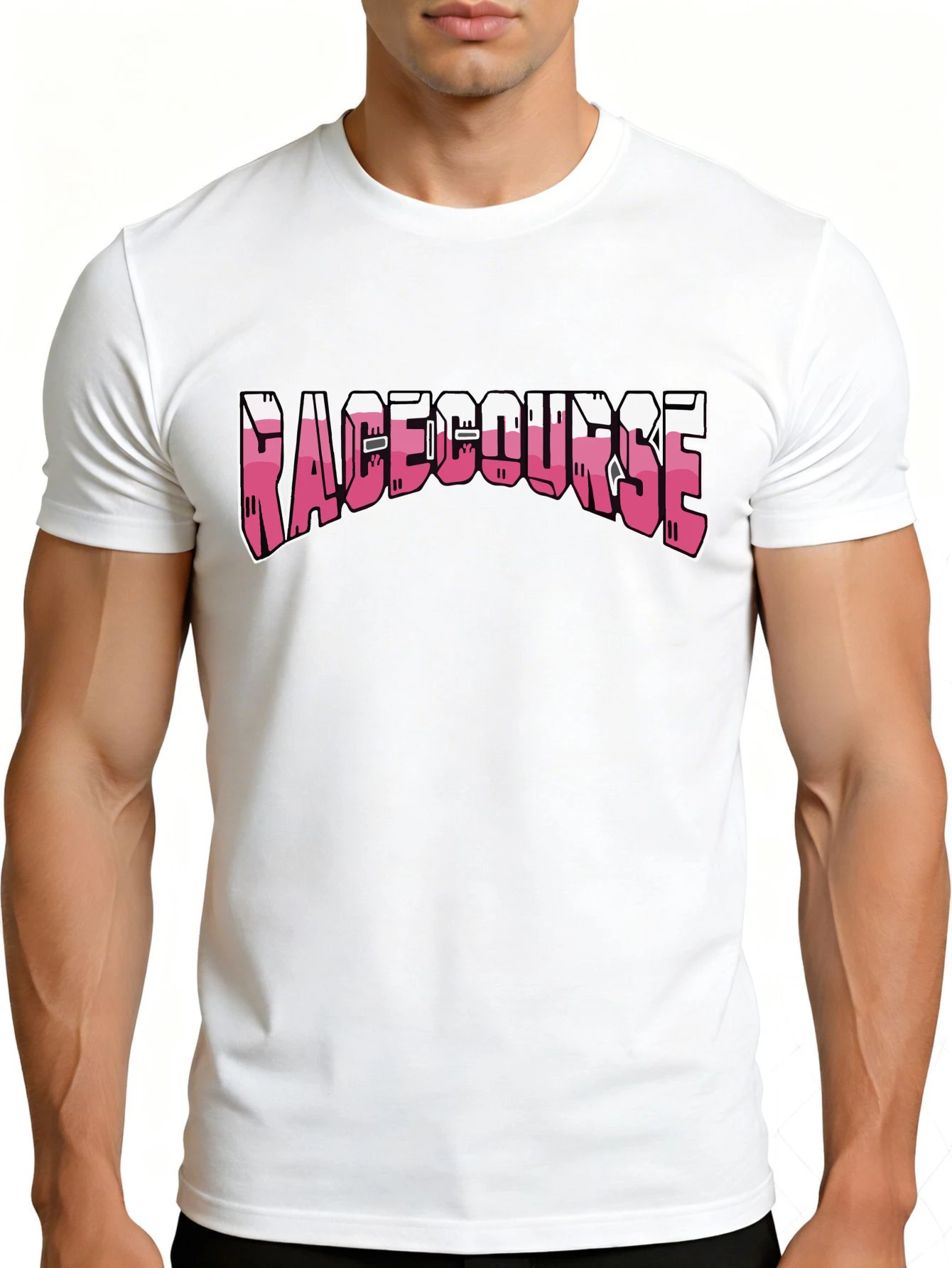 Men's Graphic T-Shirt - Breathable, Soft, Lightweight - Racecourse Pattern Print Design - Vintage Fun Graphic Casual Short Sleeve Summer Top, Gift for Him