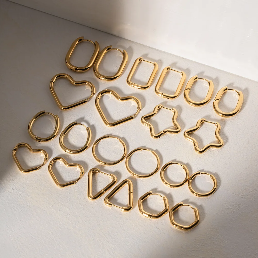 

1 Pair of European and American Fashion Titanium Steel Love Geometric Earrings for Women Stainless Steel Jewelry Wholesale