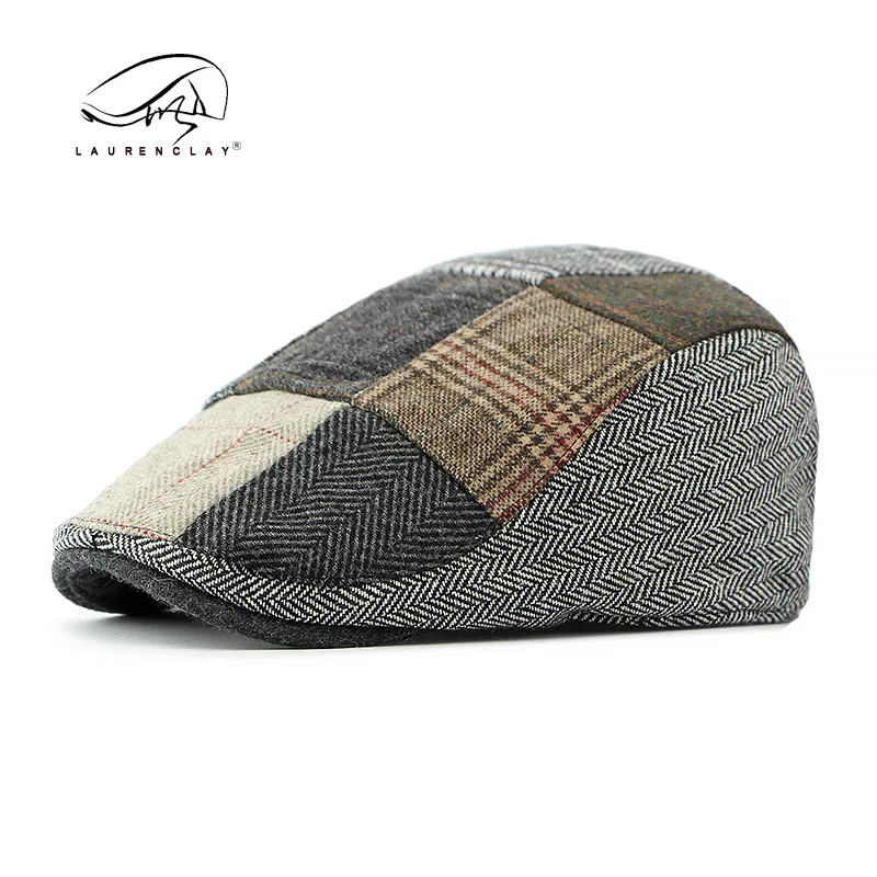 

Japanese retro wool cap men's British retro beret women's personality splicing forward hat painter hat