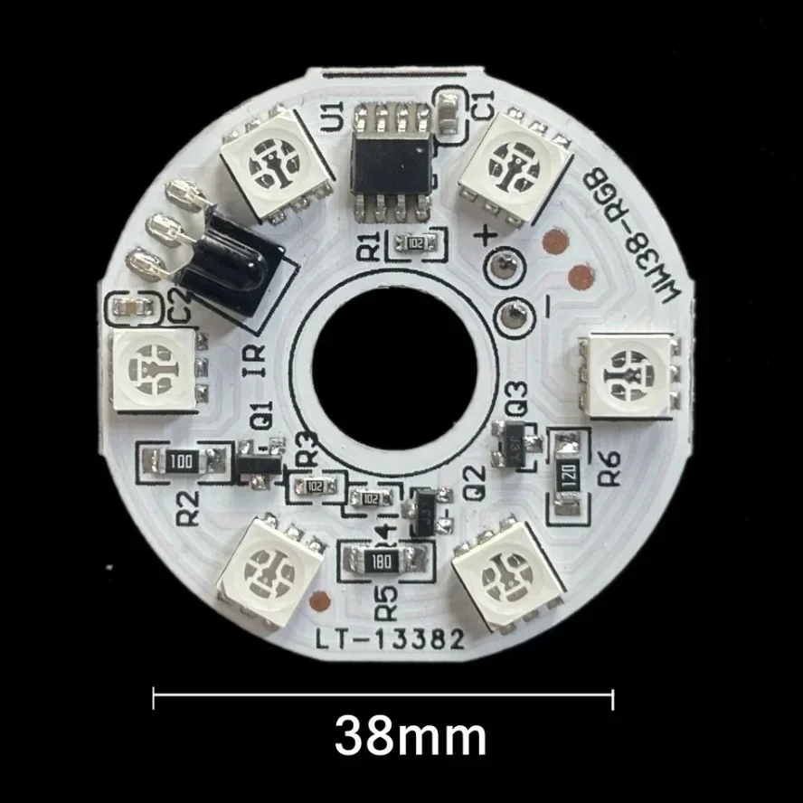 5V RGB LED Lights Plate 4 Modes 16 Colors 6LEDs Lamp Board 2W Colorful Gradient Source IR 24-Key Wireless Remote Switch On/Off image 6