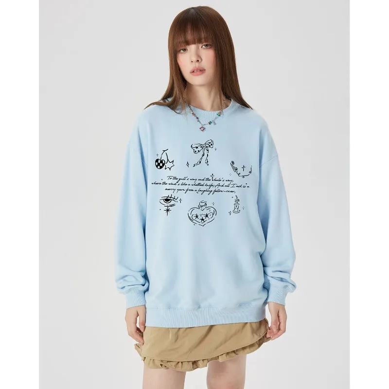 

New Autumn and Winter Creative Graffiti 3D Printed Round Neck Sweatshirt, Warm Single-sided Velvet Top, Trendy Couple Style