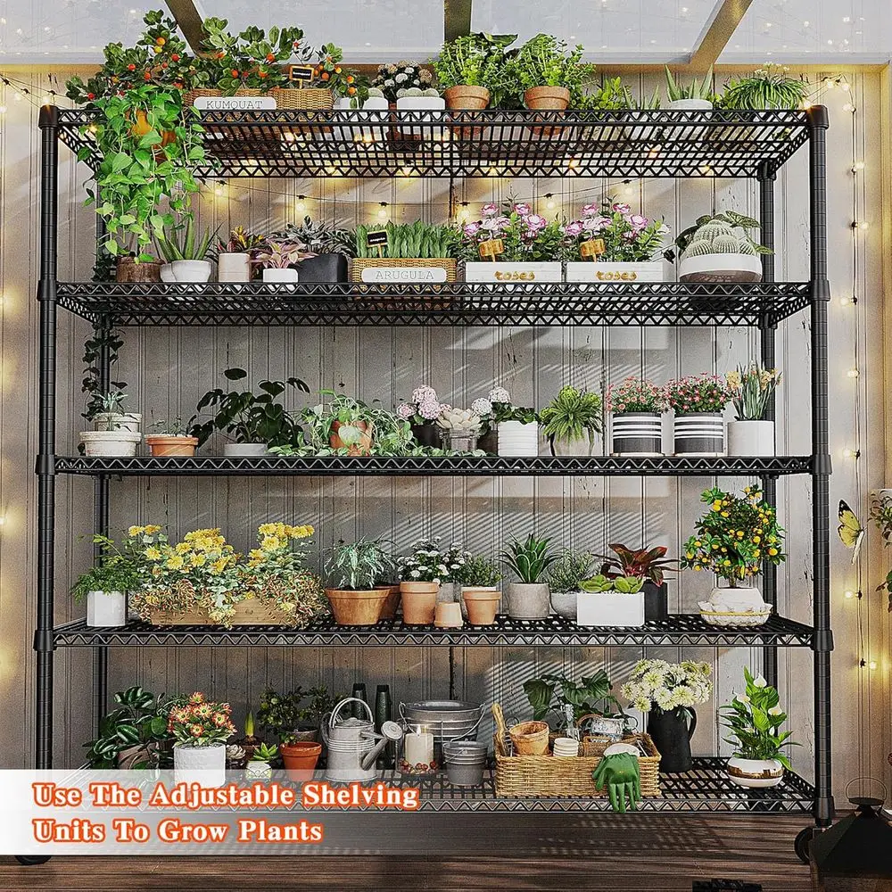 Heavy-Duty 3200 lbs Capacity Wire Shelving with Wheels, 73H x 60W x 18D, 2-Pack for Storage in Warehouses, Garages, Kitchens, an