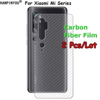 2 Pcs/Lot For Xiaomi Redmi Mi Note 10 8 8T 7 7S A3 K30 9 9T Lite Pro 3D Transparent Back Carbon Fiber Film Rear Screen Protector