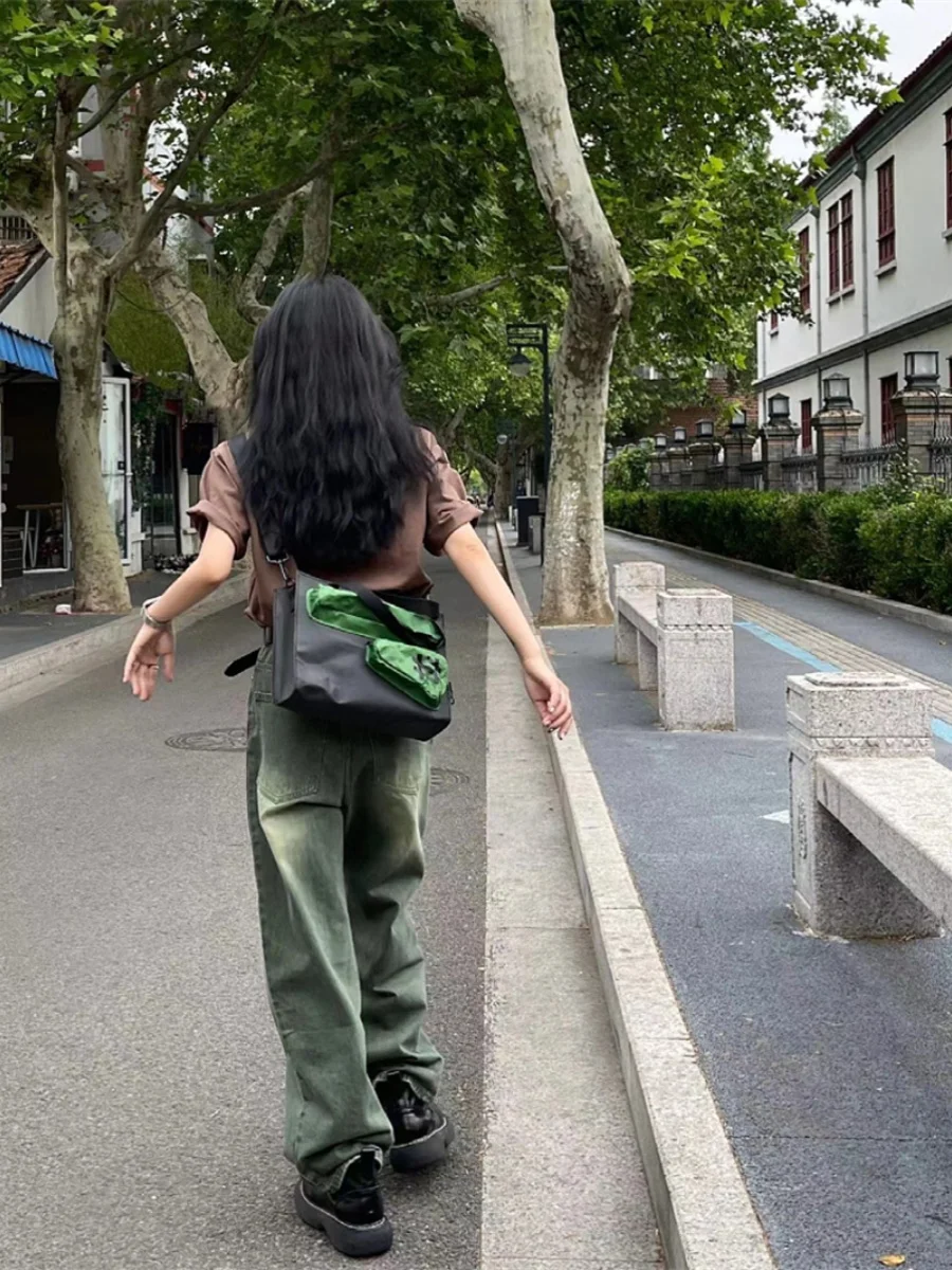 

Джинсы Retro een, женские свободные прямые джинсы с высокой талией, утягивающие широкие брюки длиной до пола, модные осенние новые большие размеры